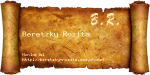 Beretzky Rozita névjegykártya